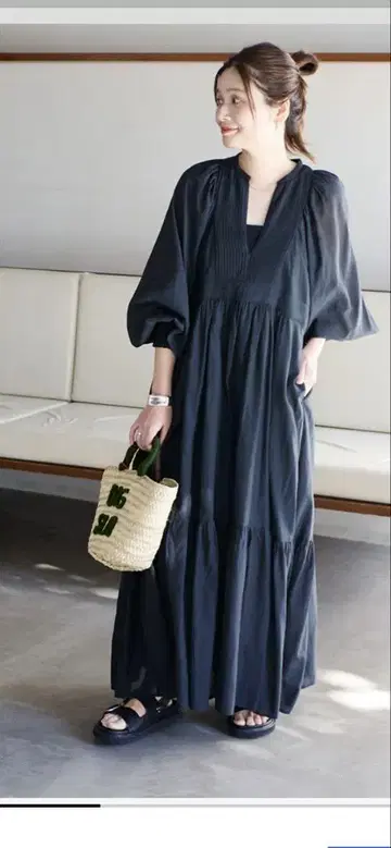 저널 스탠다드 오리엔탈 프린트 티어드 원피스