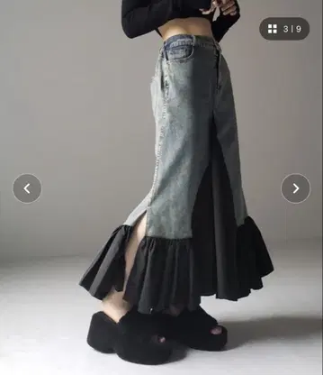 me+em select 롱 데님 스커트