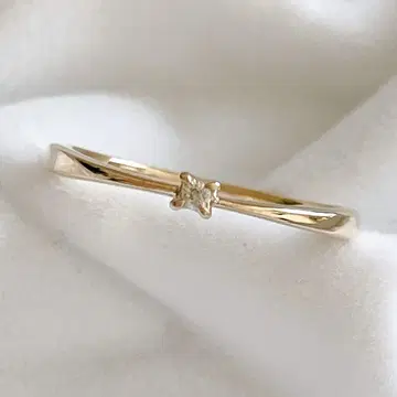 agete 0.014ct K10 싱글 볼 다이아 반지 9호