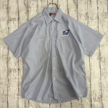 USA제 USPS UNION MADE 기업 로고 반팔 워크 셔츠