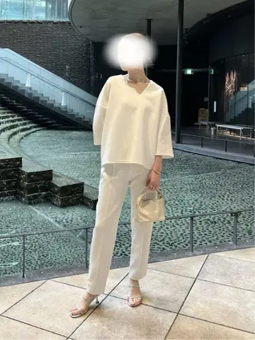 Yours] 본딩 센터 핀턱 코쿤 팬츠