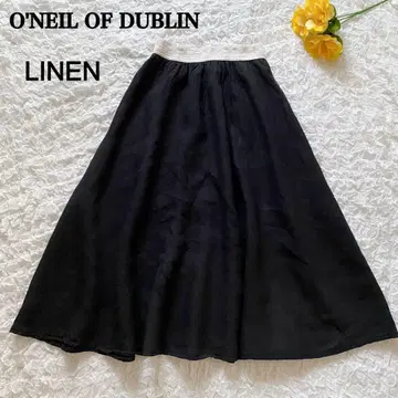 O'NEIL OF DUBLIN 린넨 스커트 플레어 롱 블랙