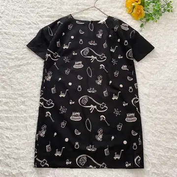 새상품 franche lippee black 자수 린넨 혼방 원피스