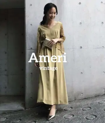 아메리 빈티지 레이스 소매 정교한 드레스
