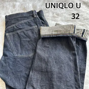 유니클로 U 유니클로 셀비지 레귤러 핏 청바지 빨간색 귀 32