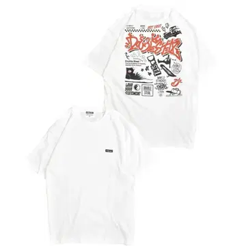 DOUBLE STEAL 모티브 티셔츠 943-14004 WH L