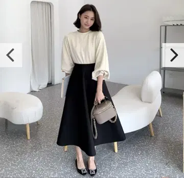 A LINE BONDING SKIRT LONG 본딩 스커트