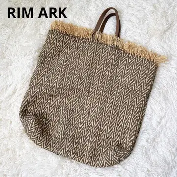 RIM ARK 프린지 빅 토트백 가죽 라피아 A4 수납 바스켓
