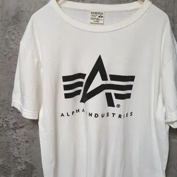 밀리터리 ALPHA INDUSTRIES 화이트 티셔츠 L XL 사이즈
