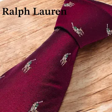 Ralph Lauren 랄프 로렌 넥타이 코몬 무늬 홀스 로고 보르도