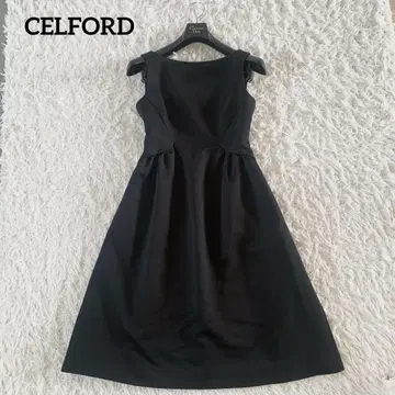 CELFORD 슬리브리스 플레어 원피스 포멀 무릎 기장