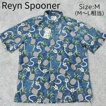 미사용 M~L 상당 Reyn Spooner 알로하 셔츠 올 패턴 파인애플