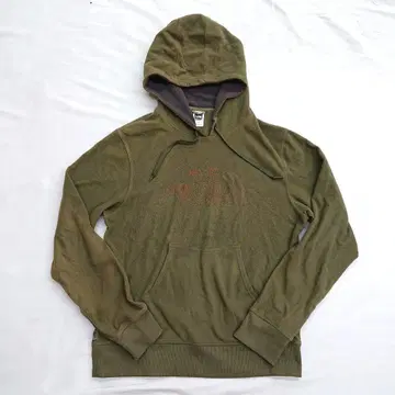 THE NORTH FACE 카키 플리스 후드 부착 후드티 M