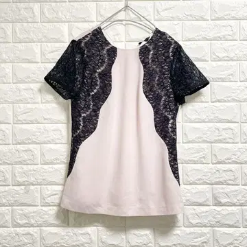 TED BAKER 여성용 상의 반팔 블라우스 레이스 소매 길이 핑크
