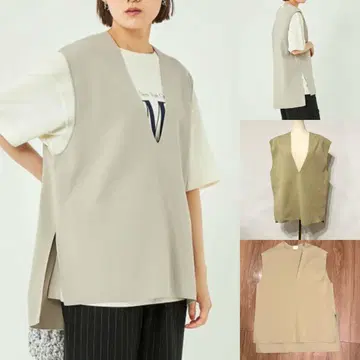 UNITED ARROWS 그린 라벨 오버 실루엣 니트 베스트