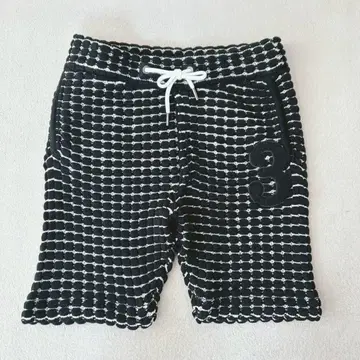 우노푸우노우가 릴랙스 3 로고 빅 와플 하프 팬츠 XL