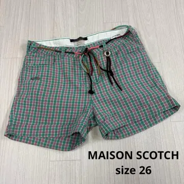 MAISON SCOTCH 체크 숏 팬츠 리페어 가공