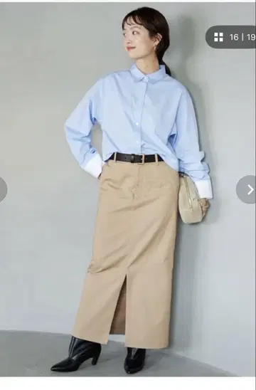 슬로브 이에나 로우라이즈 치노 아이라인 스커트