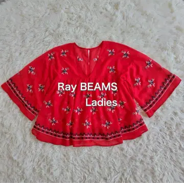 Ray BEAMS 에스닉 튜닉 자수 플레어 블라우스 F 여성용