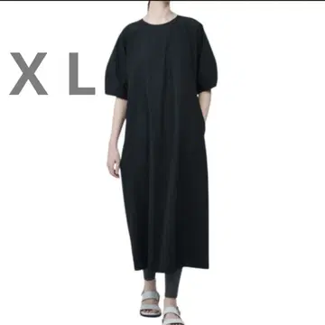무인양품 냉감 브로드 풀오버 반팔 원피스 블랙 XL