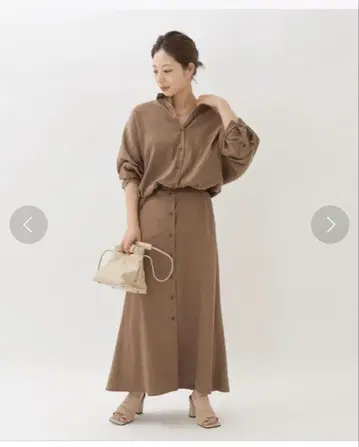 plage Linen semi flare 원피스