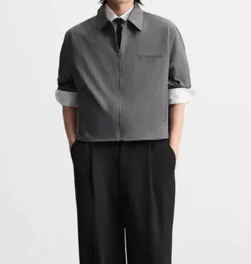ZARA 남성용 시어서커 자켓 S 사이즈 차콜 그레이