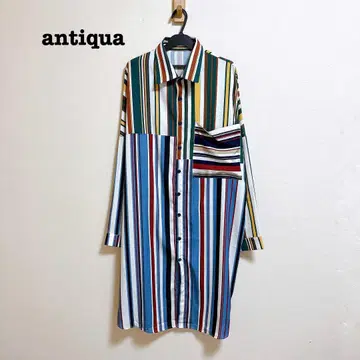 antiqua 스트라이프 셔츠 원피스