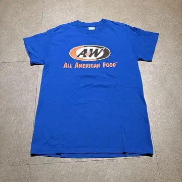 A&W 엔더 티셔츠 반팔 파랑 블루 오키나와 하와이 기념품 버거 S