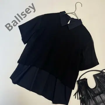 Ballsey 보르지 시어 레이어드 블라우스 블랙 투모로우랜드