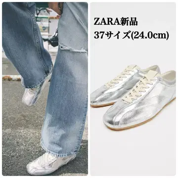 완판템 자라 메탈릭 이펙트 스니커즈 37(24cm) 택 포함 새상품