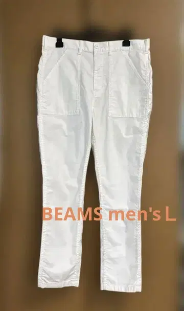 BEAMS men's L 화이트 면 빵