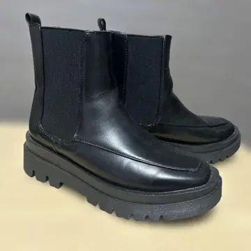 블랙 사이드 고어 부츠 통굽