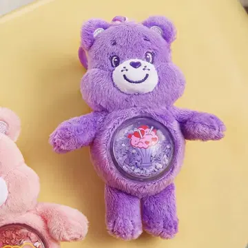 케어 베어 봉제 인형 키링 보라색