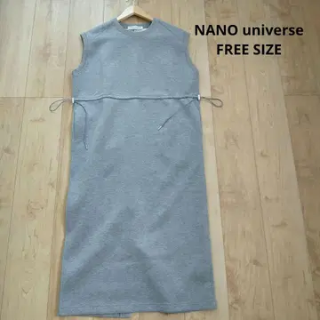 NANO universe 프론트 드로스트 프렌치 슬리브 원피스