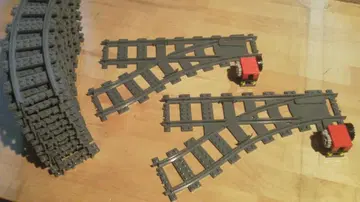 레고 LEGO 기차 train 커브 레일 24개 + 포인트 레일 2개
