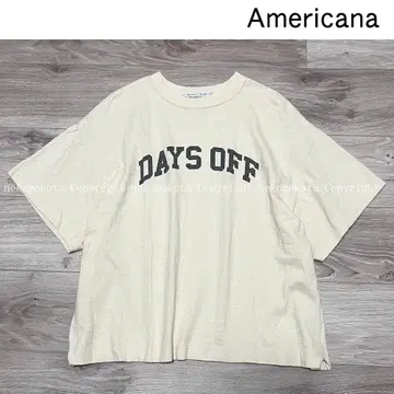 미사용품 아메리카나 고메이 유코 씨 콜라보 DAYS OFF 로고 티셔츠
