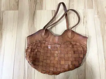 가죽 뜨개질 핸드백 약 40cm