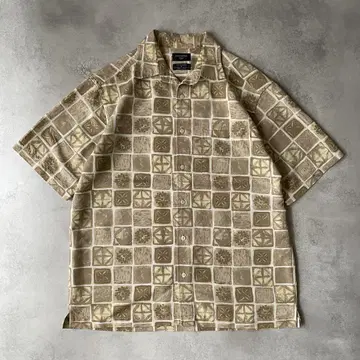 00s 다커스 DOCKERS 레이온 셔츠 박스 셔츠 올 패턴 M
