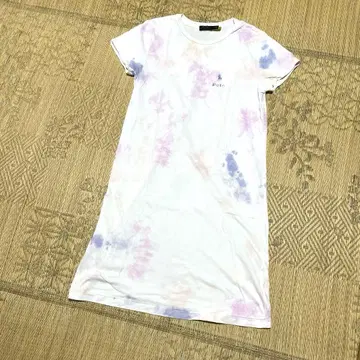 폴로 랄프로렌 타이다이 티셔츠 원피스 M 사이즈 포니 로고 화이트