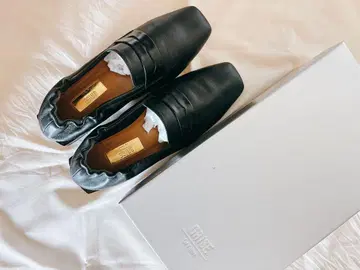 컨디션 최상 루타론 그리즈 가죽 스퀘어 소프트 로퍼