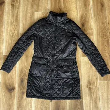 The North Face 블랙 퀼팅 롱 자켓