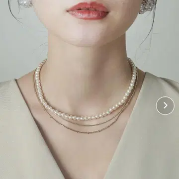 펄 스네이크 체인 3연 목걸이 결혼식 파티 데일리