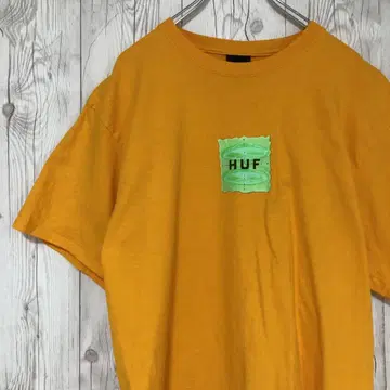 HUF HUF 티셔츠 박스 로고 프린트 오렌지 L 스트릿