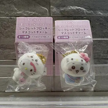 치이카와 산리오 시크릿 플로키 마스코트 참 치이카와 키티