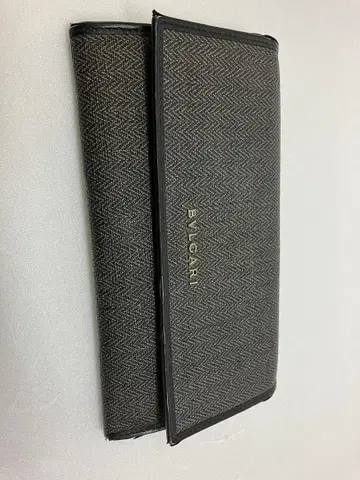 BULGARI 헤링본 접이식 지갑 그레이