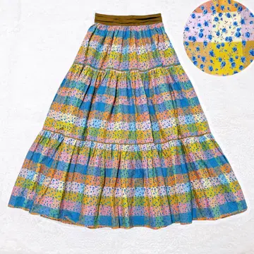 t0202/IENA LA BOUCLE Nina 마드라스 플라워 스커트