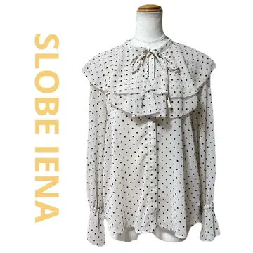 새상품 SLOBE IENA 슬로브 이에나 시어 도트 블라우스 베이지