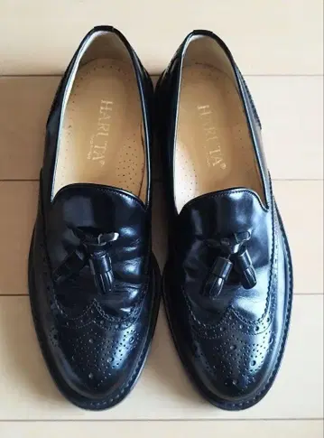 하루타 윙 칩 천연 가죽 오페라 신발 26.5cm 3E 로퍼