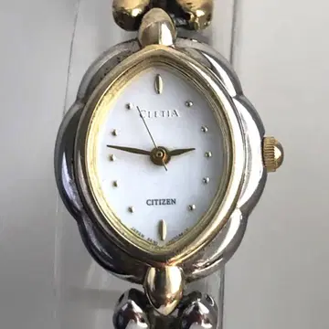 CITIZEN cletia 타원형 손목시계 실버/골드