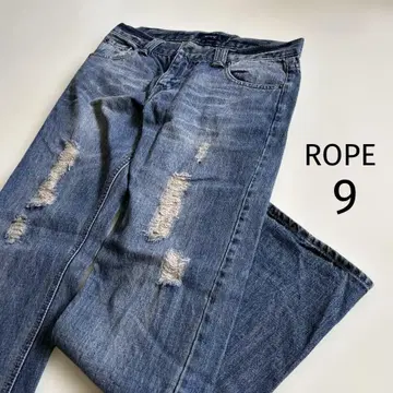 새상품급 로페 ROPE 데미지 스트레이트 데님 9호 M~L